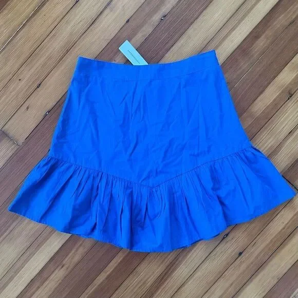 Maeve Anthropologie NWT Flounce Mini Skirt in Blue Size 6 - Picture 2 of 4